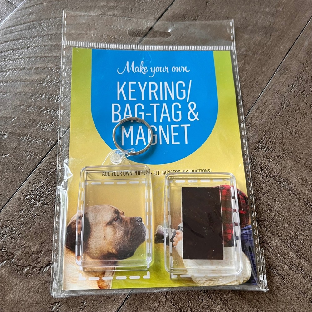 Magic Memories DIY Photo Keyring Bag Tag & Magnet Kit Clear Personalized Gift